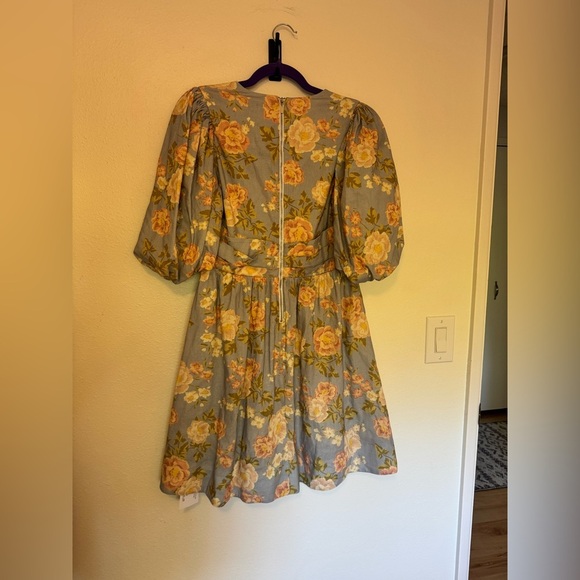 NEW Yumi Kim Revolve Gayle Linen Mini Dress Floral Bubble Size Medium Blue NWT - Picture 7 of 9